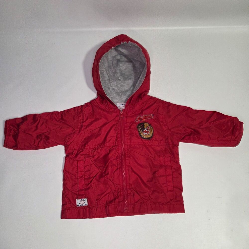 Vtg Cleveland Indians Toddler Jacket 18M Embroidered Baseball Glove Guardians